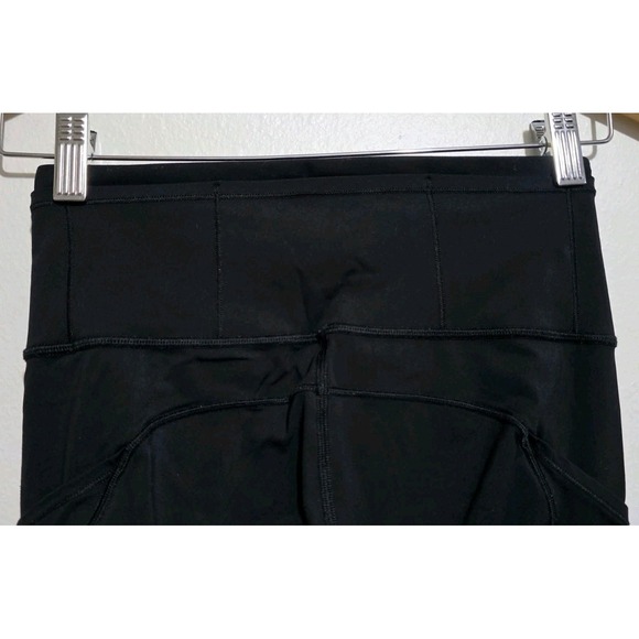 Lululemon 'Fast Free' Crop II *Nulux 19" Women 4 Pockets Gym Black Yoga EUC - Picture 6 of 10